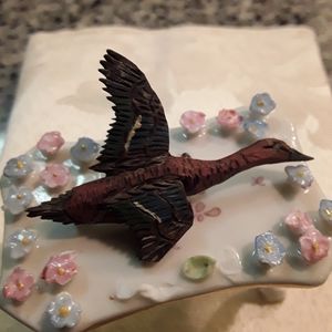 3/$7 Vintage carved light weight bird pin signed W.J.